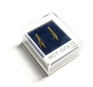 Vintage.  375 9ct Yellow Gold Diamond Cut 3 Strand Tassel Earrings,  0.  43g - S54