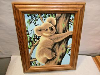 Vintage Koala Paint By Number Painting With Frame 12.  75 " X10.  75 " In Good Shape