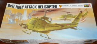 Vintage Revell Bell Huey Attack Helicopter 1/32 Scale.  Unbuilt 1970