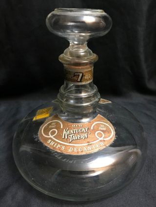 Vintage Old Kentucky Tavern Captains Ship Decanter Bottle Glass Stopper 1 Quart
