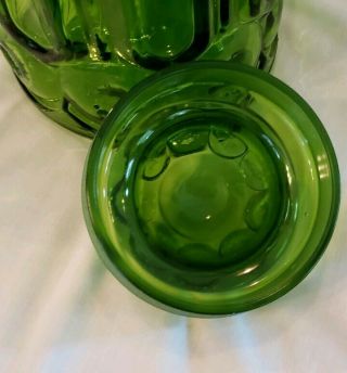Vintage LE Smith large green moon and stars glass canister apothecary jar & lid 3