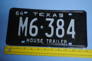 Vintage 1964 Texas House Trailer License Plate - Mancave