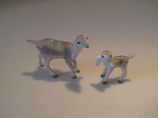 Vintage 1995 Miniature Hagen Renaker Mama Nubian Goat & Kid