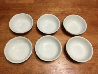 (6) Vintage Buffalo China Usa White/cream Cereal/dessert Diner Restaurant Bowls