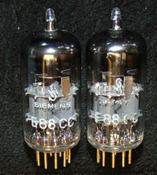 Gold Pin Nos Match Pair Siemens Cca E88cc 6922 Tubes West Germany 6dj8