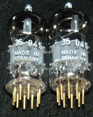 Gold Pin Nos Match Pair Siemens CCA E88CC 6922 Tubes WEST Germany 6DJ8 2