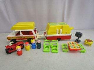 Vintage 1979 Fisher - Price Little People Pop Up Camper W/accessories 992