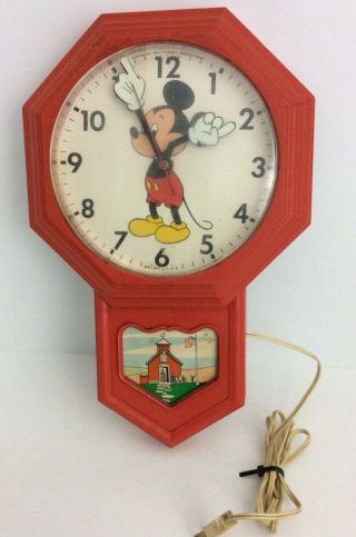 Vintage Disney Mickey Mouse Electric Wall Clock Welby - Elgin Schoolhouse