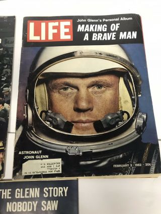 3 Vtg 1962 Life Magazines - John Glenn Covers & Pictorials - Space & Astronauts 3