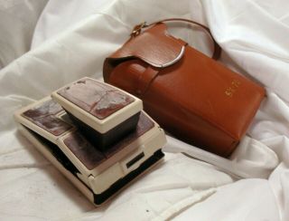 Rare White Polaroid Sx - 70 Land Camera Model 2 W/leather Case