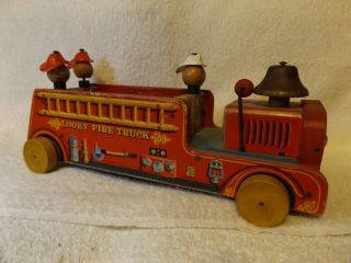 Vintage Toys - - Fisher Price " Looky Fire Truck " - - 11 1/2 " Long - - Out Of 50 