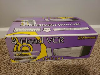 Emerson Ewv404 Vcr Vhs Player Video Cassette Recorder W 4 Head Hi - Fi Stereo