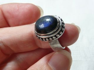 Kalevala Koru Vintage Silver And Spectrolite Ring