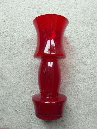 Vintage Riihmaki Tamara Aladin Red Glass Vase.  11 " Tall.  Scandinavian Art Glass