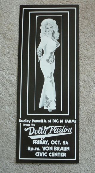Dolly Parton Vintage B&w Concert Poster - Big M Farms Huntsville Al Civic Center