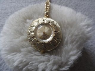 Vintage Swiss Made Splendor Wind Up Necklace Pendant Watch - Not