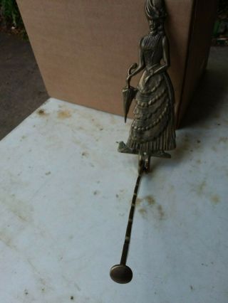 Vintage Brass Victorian Lady Clothes Air Drier Wall Hook Coat Rail Towel Rack