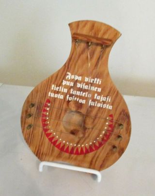 Vintage Hand Crafted Door Harp Made In Finland Verse From Kalevala
