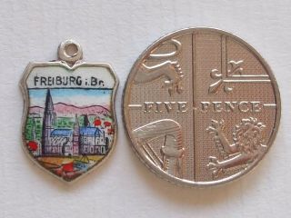 Freiburg im Breisgau vintage silver enamel travel charm 4