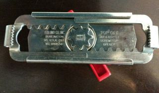 Vintage Edlund Red Handle Top Off Jar & Bottle Screw Top Opener - Made In Usa - Vgc