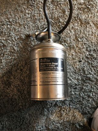 Vintage Sears Craftsman (2) Gallon Funnel Top Stainless Steel Sprayer