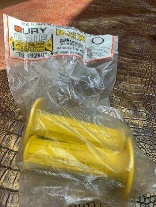 Vintage Old School Oury Yellow Bmx Grips Still In Bag