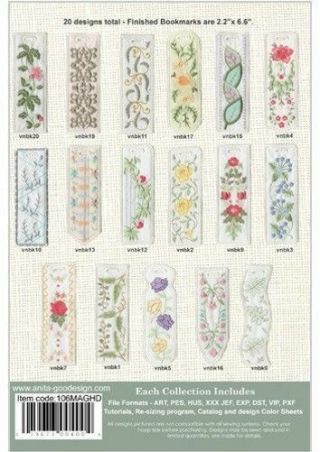 Vintage Bookmarks Anita Goodesign Embroidery Design Cd Cd Only