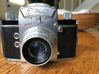 Vintage Exa Ihagee Dresden Camera With Lens And Case Germany