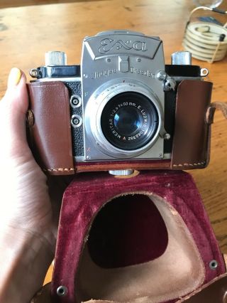 Vintage Exa Ihagee Dresden Camera with Lens and Case Germany 8