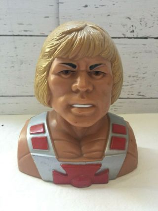 Vintage He - Man Masters Of The Universe Coin Piggy Bank Mattel 1984