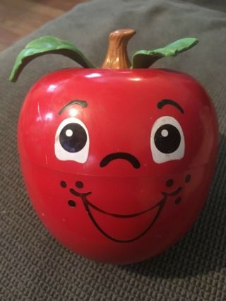Fisher Price Happy Apple Vintage Chime Toy1972 Broken Leaf Red Musical