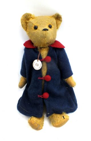 Teddy Bears Of Witney Vintage Style Bear With Coat And Tag Named Ed 12 " - C78