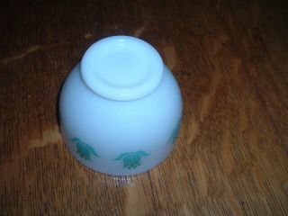 VINTAGE SEALTEST COTTAGE CHEESE GLASS FIRE KING AQUA TURQUOISE TULIP BOWL 2 2