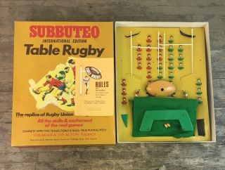 Vintage Subbuteo Table Rugby International Edition & Instructions.