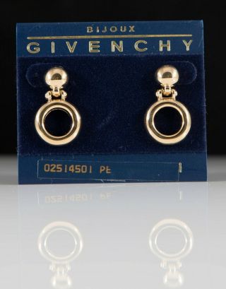 Elegant Signed Vintage Givenchy Small Hinged Earrings - Pierced