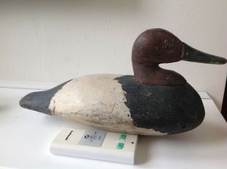 Vintage Solid Wood Carved Duck Decoy Unknown Carver 1