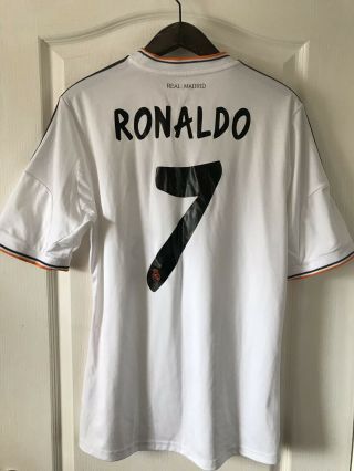 Vtg Adidas Real Madrid Football Shirt Jersey Medium M Ronaldo