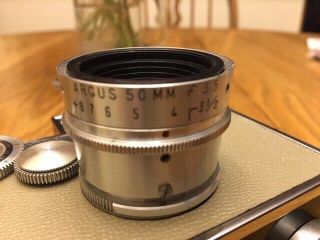 VINTAGE Argus C3 35mm Film Camera w/range finder & Leather Case 2