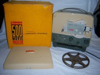 Vintage Kodak Brownie 500 8mm Film Movie Projector A5 W/ Case,  Box
