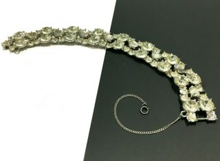 Stunning Vintage BOGOFF Clear Baguette Rhinestone Link Silver Bracelet QQ125i 4