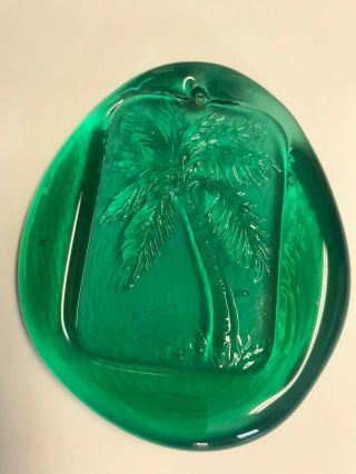 Pressed Glass Suncatchers Vintage Variety Green Palm Tree Museum Art