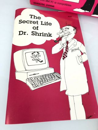 Dr.  Shrink Personality software for IBM PC or compatibles 5 1/4 floppy 1987 4
