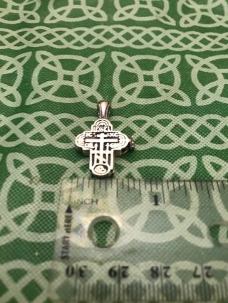 Vintage Signed Ibb Sterling Silver Slavic Orthodox Cross Locket Pendant