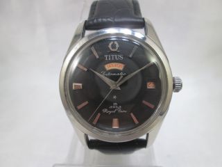 Vintage Titus Titomatic Daydate Stainless Steel Automatic Mens Watch
