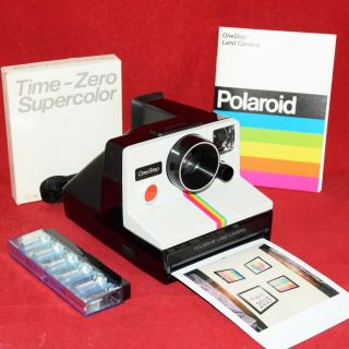 Classic Polaroid One Step Rainbow Instant Sx - 70 Film Land Camera,