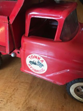 Vintage 1962 - 64 Tonka Toys Hydraulic Dump Truck Red Great or restore 3