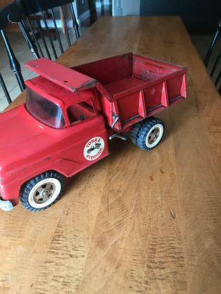 Vintage 1962 - 64 Tonka Toys Hydraulic Dump Truck Red Great or restore 4