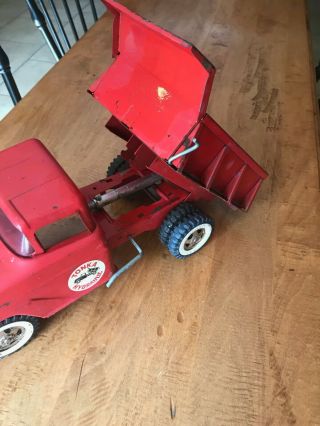 Vintage 1962 - 64 Tonka Toys Hydraulic Dump Truck Red Great or restore 5