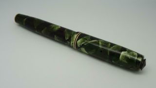 Vintage Parker Vacumatic Green Marble Fountain Pen & 14ct Nib (canada) No Clip