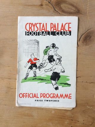Crystal Palace V Swindon Town Vintage Football Programme 17th Sept 1938
